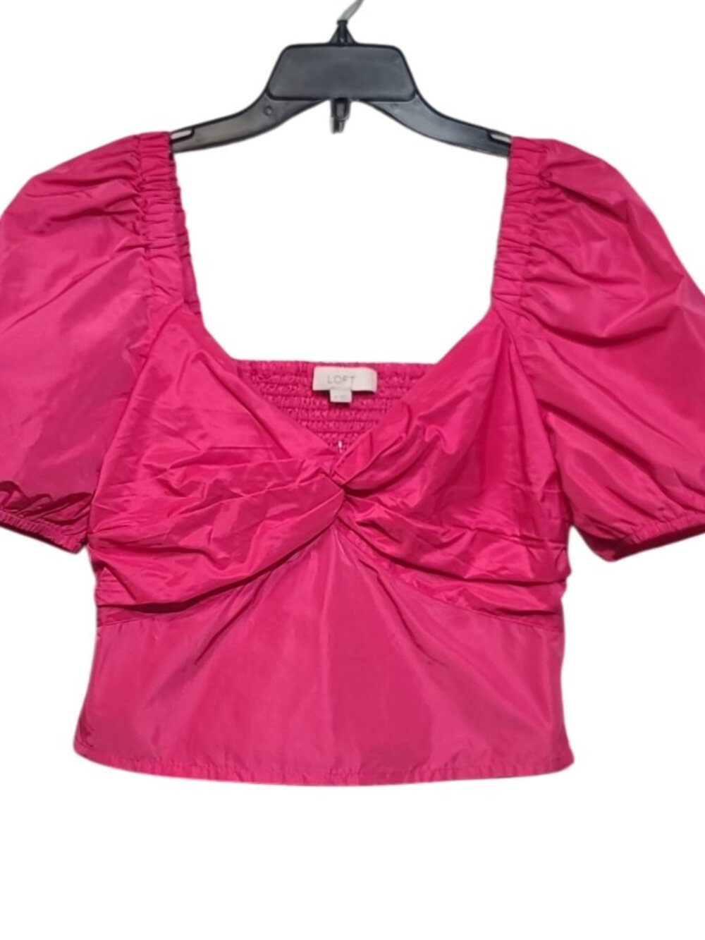 LOFT Taffeta Puff Sleeve Sweetheart Top Women 4 NWT 754476